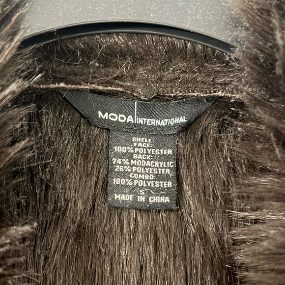 Victoria’s Secret Moda International Women Faux Suede Faux Fur Jacket Coat Sz S - Picture 2 of 3